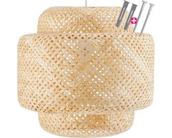 tectake® Plafondlamp Bamboe - Boho Lamp - Plafondlamp voor Woonkamer, Eetkamer, Slaapkamer - Hanglamp Handgeweven - Decoratieve Verlichting, Bamboe Hanglamp