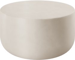 tectake® Ronde Salontafel - Ø80 x 39,5 cm - Bijzettafel voor Binnen en Buiten - Ronde Bijzettafel - Woonkamer- of Balkonmeubel - Salontafel - Weerbestendige Tuintafel - Banktafel - Beige