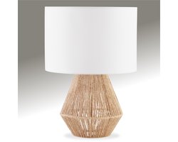 tectake® Tafellamp Lignea Lux - 60W - Ø32 x 45 cm - E27 - Boho Lamp in Jute Stijl - Nachtlamp