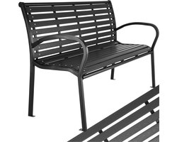 Tectake Tuinbank - 3-Zits - Zwart - 126 cm - Staal/Kunststof