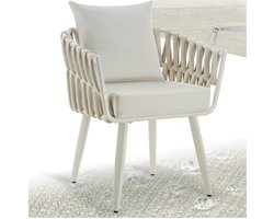 tectake® Tuinstoel Lugano - Loungestoel met Aluminium Frame - Buitenstoel in Rope-Design - Buiten Fauteuil met Dikke Kussens - Voor Tuin of Balkon - Terrasstoel - UV- en Weerbestendig - Antraciet