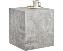 tectake® Vierkante Salontafel Lasley - 45 x 45 x 50 cm - Massieve Bijzettafel van MDF in Betonlook - Tafeltje voor bij de Bank of Woonkamer - Draagkracht 45kg