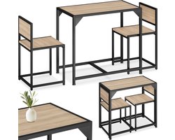 tectake® - Zitgroep Milton - Eetkamerset - Compact op te bergen - industrial light - 404357