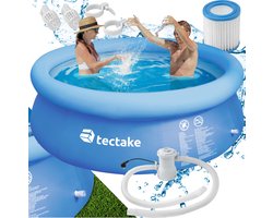 tectake® Zwembad - Rond Zwembad voor de Tuin - Groot Peuterbad - Buitenzwembad voor Volwassenen, Kinderen en Gezinnen - Ø 300 x 76 cm