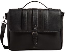 Ted Baker afzonderlijke gevallen business tas met laptopvak Wayvees House Check PU Satchel Briefcase Black zwart