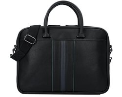 Ted Baker business tas laptoptas met laptopvak Kenriik Stripe PU Document Bag Black zwart