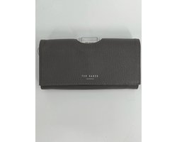 Ted Baker leren portemonnee 19 cm grijs