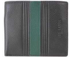 Ted Baker Leren Portemonnee Evon Striped Bifold wallet Zwart- groen