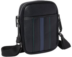 Ted Baker Schoudertas Keiigan Stripe Flight Bag Black Zwart