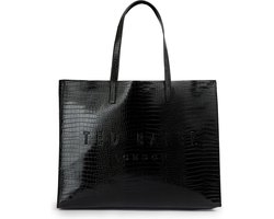 Ted Baker Shopper Allicon Croc Effect Extra Large Icon Bag Jet - Black Zwart