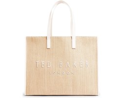 Ted Baker shopper Pallmer Faux Raffia Large Icon Bag Ivory beige