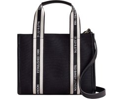 Ted Baker Shopper Schoudertas Georjey Branded Webbing Canvas Tote Black Zwart