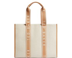 Ted Baker Shopper Schoudertas Hayllee Striped Canvas Large Icon Bag Camel Beige
