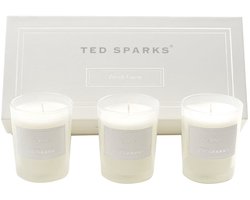 Ted Sparks - Gift Set - 3 geurkaarsen in prachtige geschenkverpakking - Fresh Linen