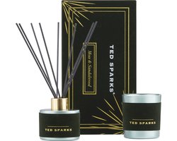 Ted Sparks - Velvet Collection Gift Box - Geurkaars & Geurstokjes Diffuser - Moss & Sandalwood