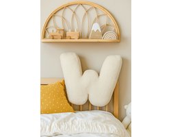 Teddy Letter Kussen | 40 x 35 x 10 cm | Kraamcadeau | Zacht & Stevig | W
