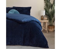 Teddy Rib - Navy Dekbedovertrek