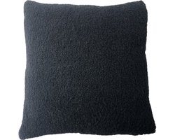 Teddy Sierkussenhoes JONAH - Zwart - Polyester - Vierkant - Super zacht - 45 x 45 cm