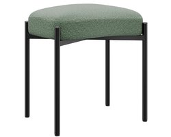 Teddy Velvet IJdelheid Kruk - Vierkante Ottomaanse Bank met Metalen Benen voor Make-up en Woonruimte 37x29x46CM Groen