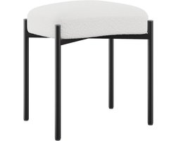 Teddy Velvet IJdelheid Kruk - Vierkante Ottomaanse Bank met Metalen Benen voor Make-up en Woonruimte 37x29x46CM Groen