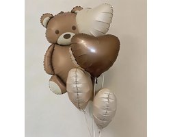 Teddybeer Ballonnen Set - 6 Stuks - Hoge Kwaliteit - Kinderfeestje / Themafeest - Luxe Feestpakket - Beertje / Teddy Party - Feestversiering - Ballonnen Set - Bruin / Beige - Kinderpartij - Verjaardag Versiering