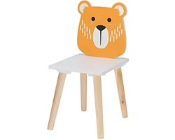 Teddybeer Kinderstoel MDF - 24x30x52cm - Oranje
