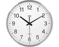 Teesa TSA0036 - Wandklok - Quartz uurwerk - analoge tijdweergave - eenvoudig aan de muur te hangen - 30 cm - zilver