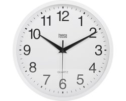 Teesa TSA0037 - Wandklok - Quartz uurwerk - analoge tijdweergave - eenvoudig aan de muur te hangen - 25 cm - wit