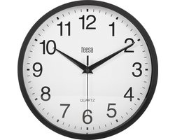 Teesa TSA0037B Analoge Wandklok 25 cm Zwart