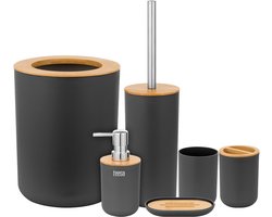 Teesa TSA0400-B - Set badkameraccesoires, zwart