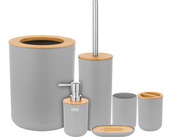 Teesa TSA0400-G - Set badkameraccesoires, grijs