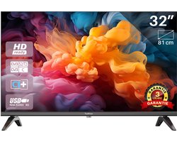 TeeView 32 inch HD LED TV | 3x HDMI | 2x USB | Ingebouwde USB Mediaspeler | Frameless Design | In Eindhoven geassembleerd | TV32QHA-EU