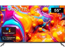 TEEVIEW 55 inch 4K Ultra HD Google TV | 3xHDMI 2x USB | Ci+ | Triple Tuner DVB-T/T2/S/S2/C | Frameless Design | Smart TV | in Eindhoven geassembleerd | TV55QUG-EU