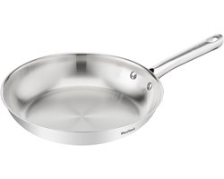 Tefal Duetto On B8660434 – Braadpan – 24cm – Inductiegeschikt – Knapperig bakresultaat – Premium roestvrij staal – Geklonken handgrepen – Koekenpan