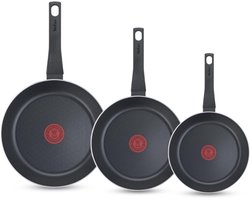 Tefal Easy Cook & Clean Koekenpannenset - 24/28/32cm - Niet geschikt voor Inductie - Anti-aanbaklaag - Aluminium - Zwart