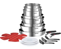 Tefal Ingenio Emotion ON Pannenset - 20-delig - Geschikt voor alle warmtebronnen - RVS - Pannenset Inductie - Stapelbaar
