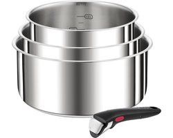 Tefal Ingenio Preference - Pannenset - 3-delig - Inductie - Stapelbaar - Afneembare Handgreep - Ruimtebesparend