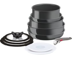 Tefal Ingenio Renew - Pannenset - 11-delig - PFAS-vrij - Keramisch - Inductie - Stapelbaar - Afneembare Handgreep