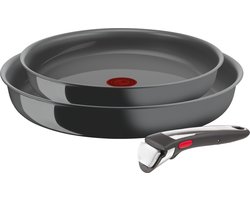 Tefal Ingenio Renew - Pannenset - 3-delig - PFAS-vrij - Keramisch - Inductie - Stapelbaar - Afneembare Handgreep
