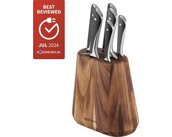 Tefal Jamie Oliver Messenset - 6-delig - Inclusief Messenblok - Hout/RVS - Professionele Kwaliteit