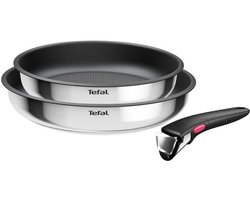 Tefal L8813S75 pannenset 3-delig Ø 22 en 26 cm met afneembaar handvat duurzaam anti-aanbak