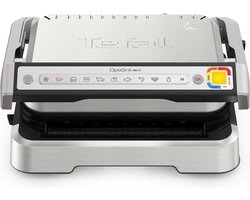 Tefal OptiGrill 4in1 GC774D - Intelligente Contactgrill - Inclusief Bakschaal - Grill, Tafel barbecue, Oven en Complete Maaltijd - 9 Automatische programma's - Gaarheidsindicator - 2100W - RVS