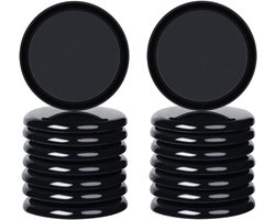 Teflon Meubelpootglijders voor Tapijt 89 mm - Set van 16 Zachte Glijders voor Zware Meubels, Vloerbeschermers voor Stoelen en Tafels, Zwart Rond