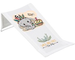 TEGA - Babybadset - Badligstoel olifant wit stof one size - ligstoel - badaccessoire - verzorging - veilig badderen - afneembare hoes