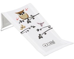 TEGA - Badzitje - Stoffen ligstoel Wise Owl wit - Badmatras - Ligstoel - Badaccessoire - Babyverzorging - Baden