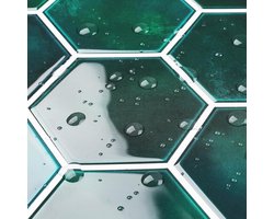 Tegelstickers voor badkamer en keuken - 3D hexagon marmer - set van 4 - groen - duurzaam vinyl