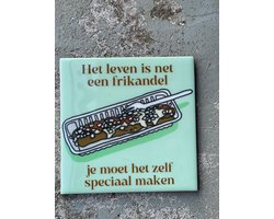 Tegeltje frikandel speciaal | Hippe Spreuktegel | Nieuwe woning cadeau | Housewarming cadeau |Verjaardagscadeau | Birthday |Verjaardag |brievenbuscadeau
