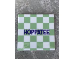 Tegeltje Hoppatee | Hippe Spreuktegel | Afscheid cadeau| Nieuwe woning cadeau | Housewarming cadeau |Verjaardagscadeau | Birthday |Verjaardag |brievenbuscadeau