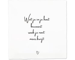 Tegeltje met de tekst Wat in je hart bewaart van Jots - 13x13cm - wanddecoratie - spreuktegel - woonaccessoires - 13x13cm