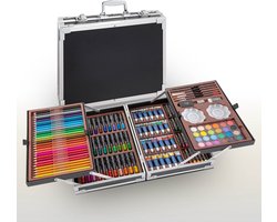 Tekendoos 145pcs - Schilderkisten en Schilderbenodigdheden - Schilderen voor Volwassenen - Hobby & Creatief - In metalen opbergkoffer